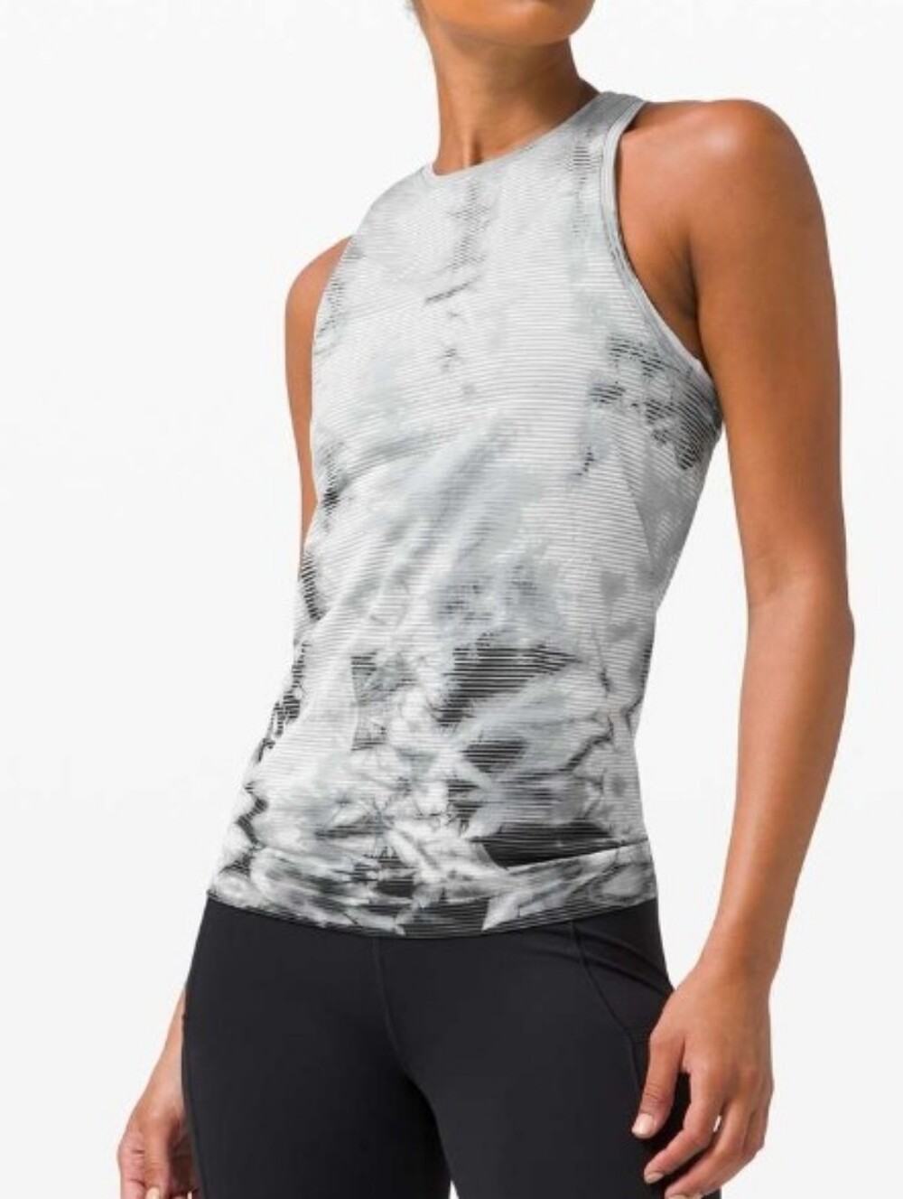 Lululemon Swiftly Tech Tank 2.0 in Shibori Stripe Graphite Grey Sz 10